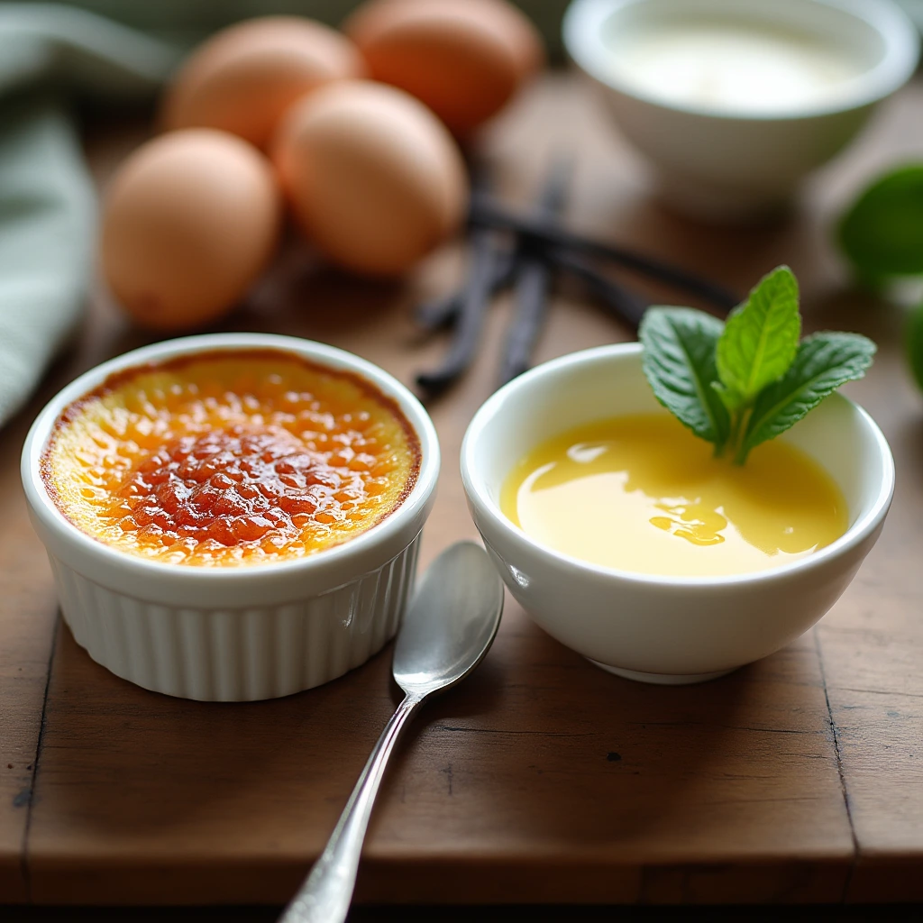 What's the difference between crème brûlée and custard