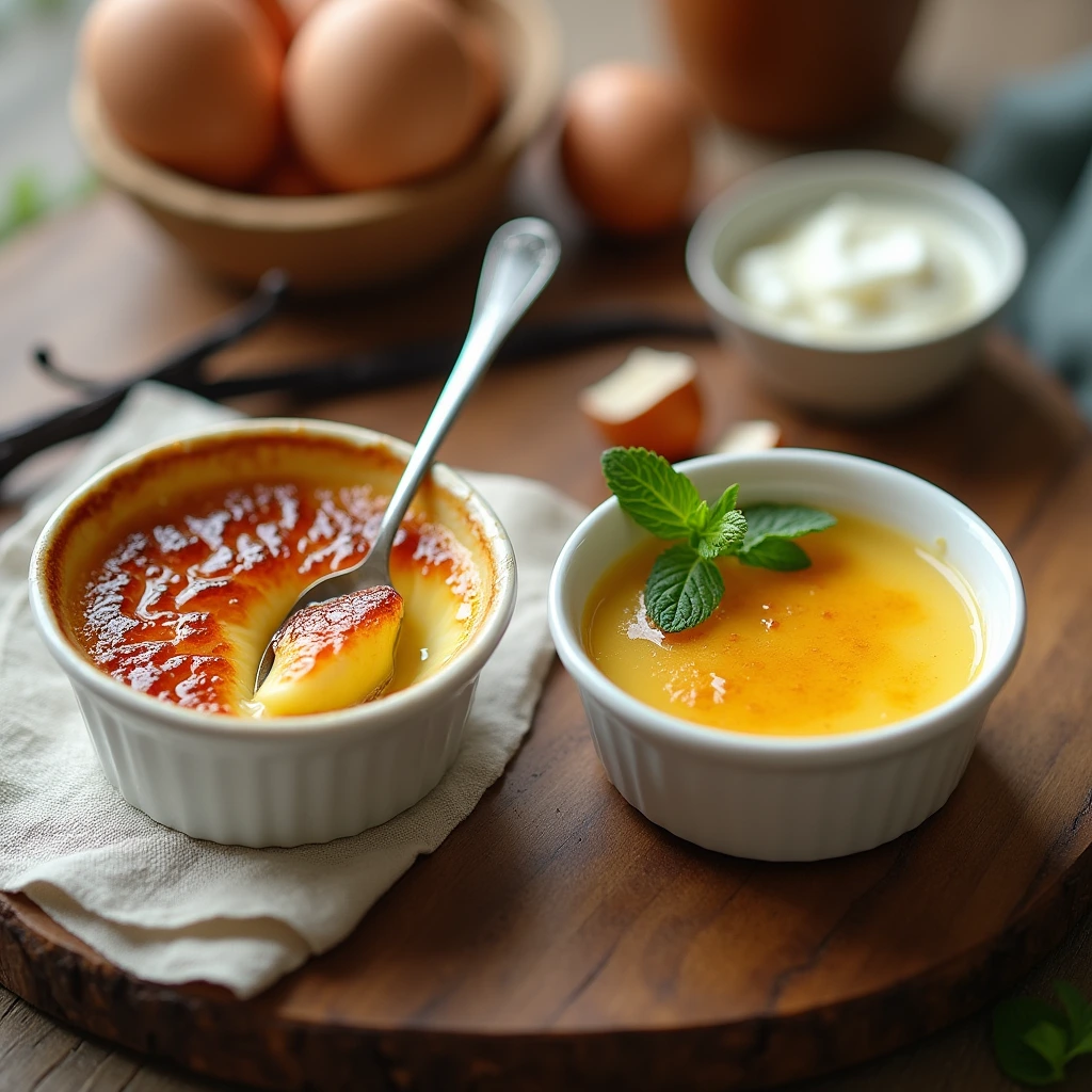 What's the difference between crème brûlée and custard